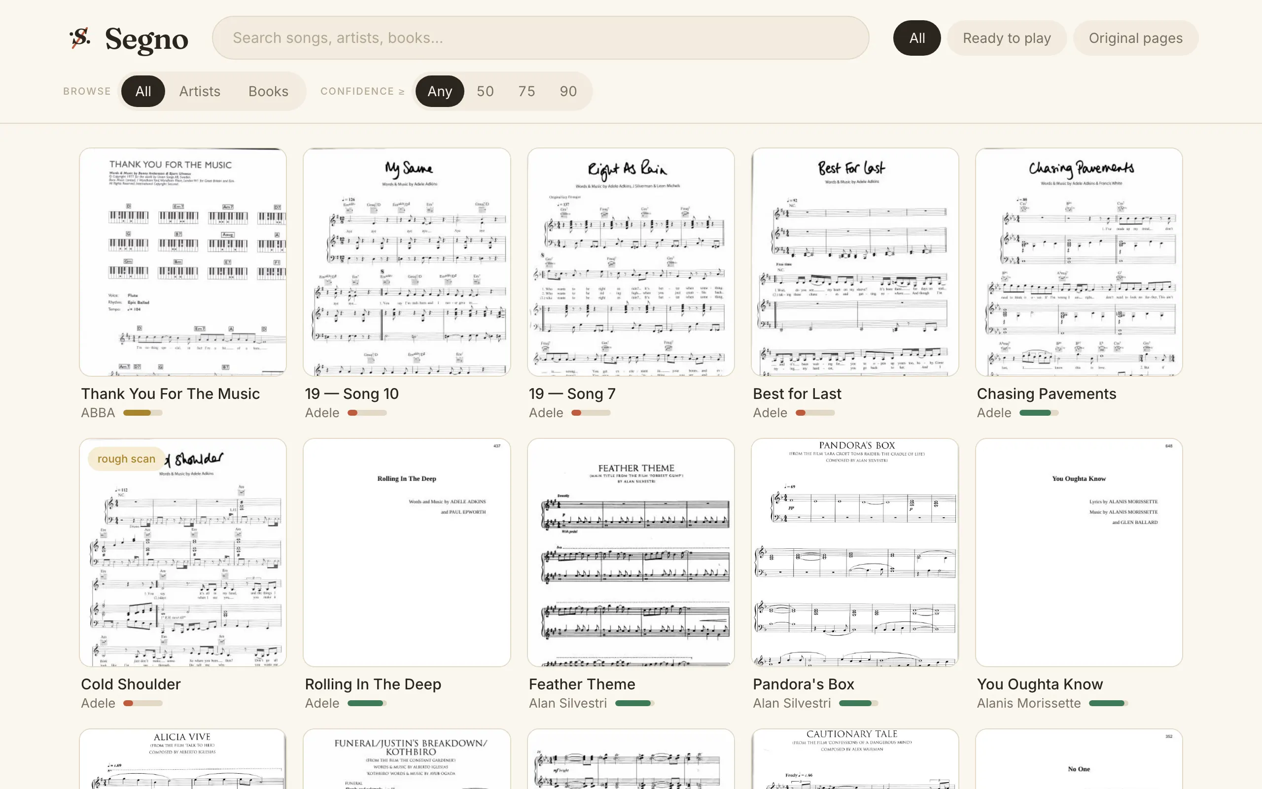 Screenshot of segno